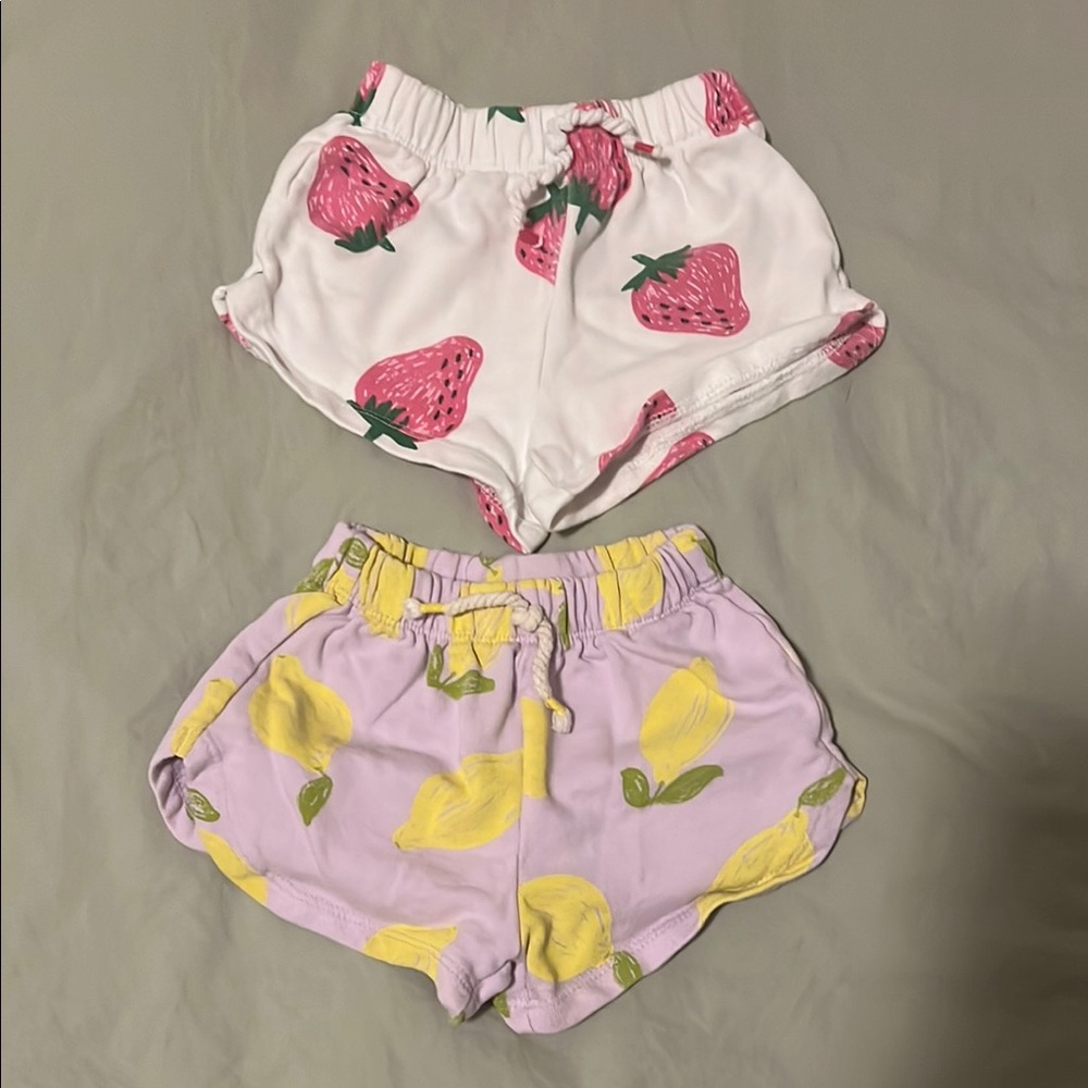 Kids Strawberry and Lemon Print Shorts Set